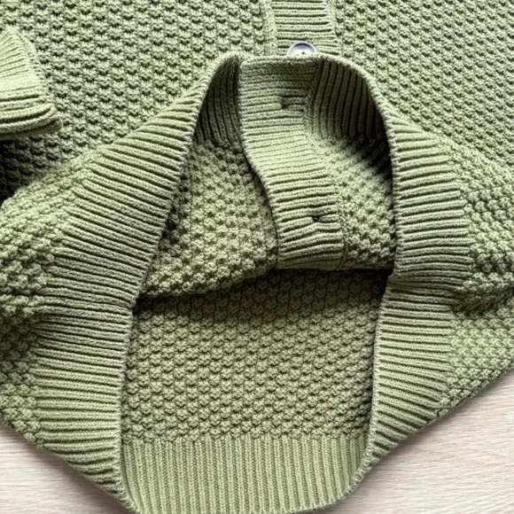 Free People Lila Cardigan Green Textured Knit Button Front (L) - Picture 12 of 14